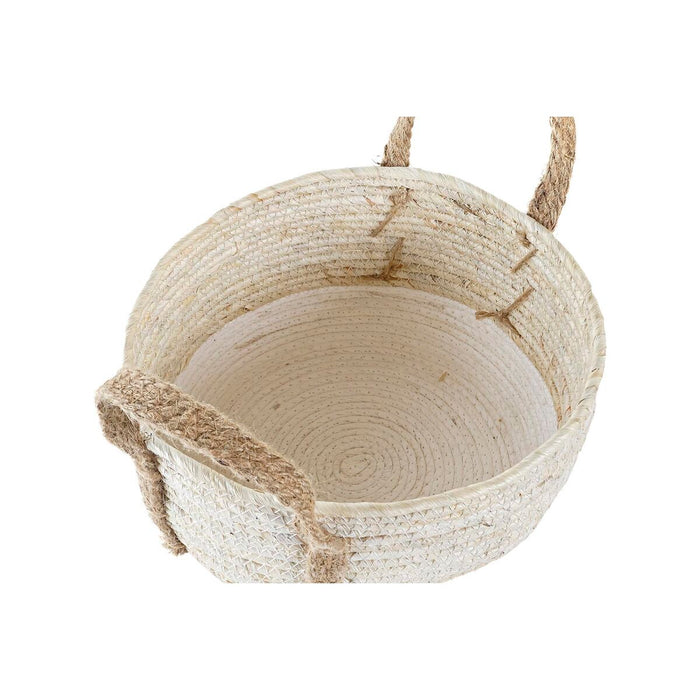 Set de Coșuri DKD Home Decor 33 x 33 x 20 cm Fibră naturală (2 Unități)
