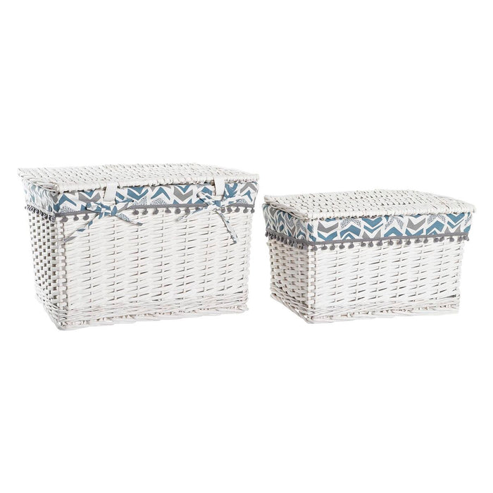 Set de Coșuri DKD Home Decor Poliester răchită (45 x 35 x 30 cm)