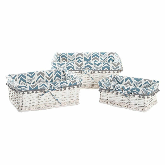 Set de Coșuri DKD Home Decor Poliester răchită (39 x 29 x 15 cm)