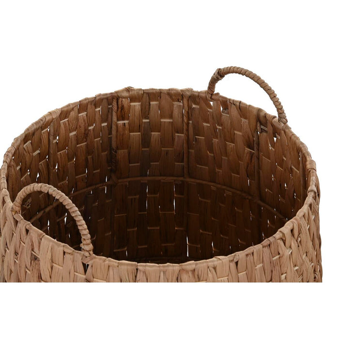 Set de Coșuri DKD Home Decor Natural Fibră naturală Boho 44 x 44 x 49 cm