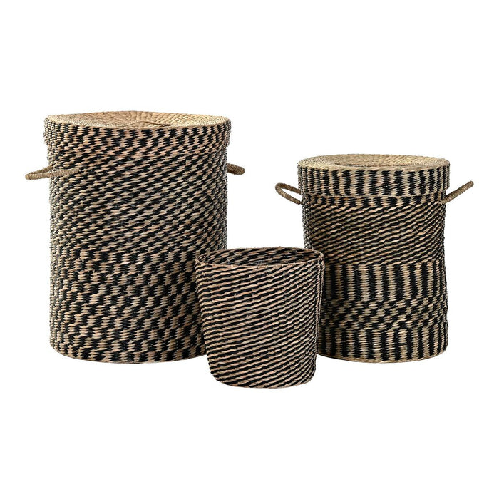 Set de Coșuri DKD Home Decor Colonial Fibră (45 x 45 x 56 cm)