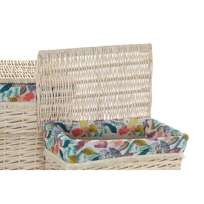Set de Coșuri DKD Home Decor Poliester răchită (47 x 35 x 56 cm)