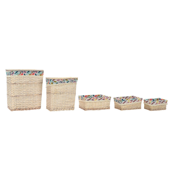 Set de Coșuri DKD Home Decor Poliester răchită (47 x 35 x 56 cm)