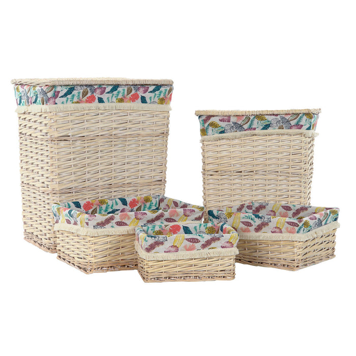 Set de Coșuri DKD Home Decor Poliester răchită (47 x 35 x 56 cm)