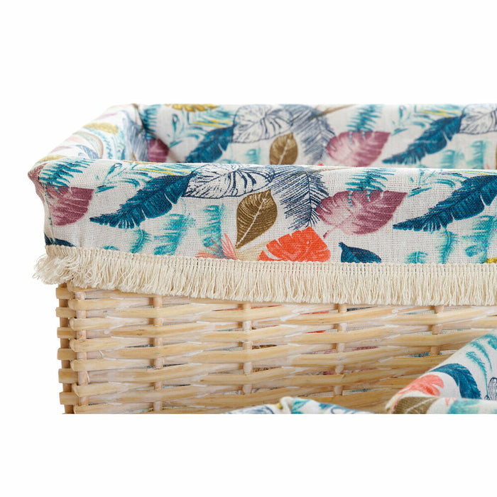 Set de Coșuri DKD Home Decor 49 x 40 x 22 cm Poliester răchită Boho (5 Unități)