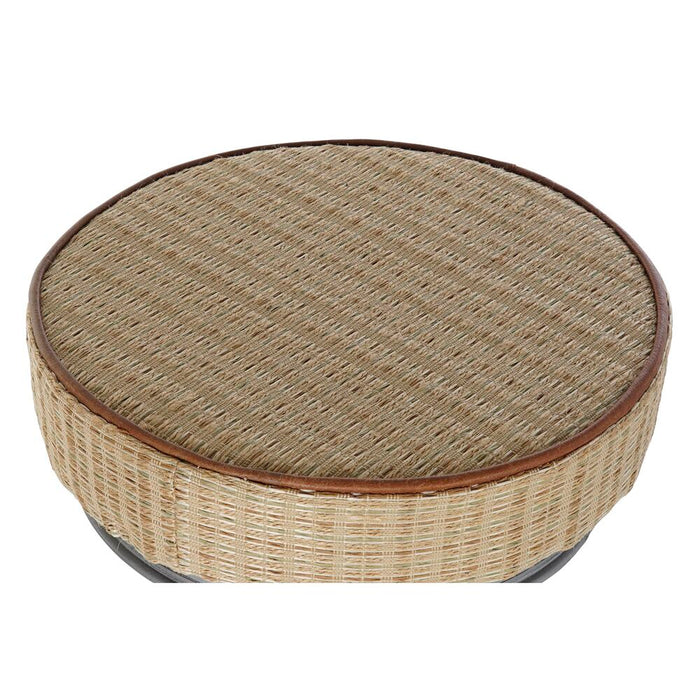 Taburet DKD Home Decor Argintiu Metal Maro Deschis Ratan (44 x 41 x 82 cm)