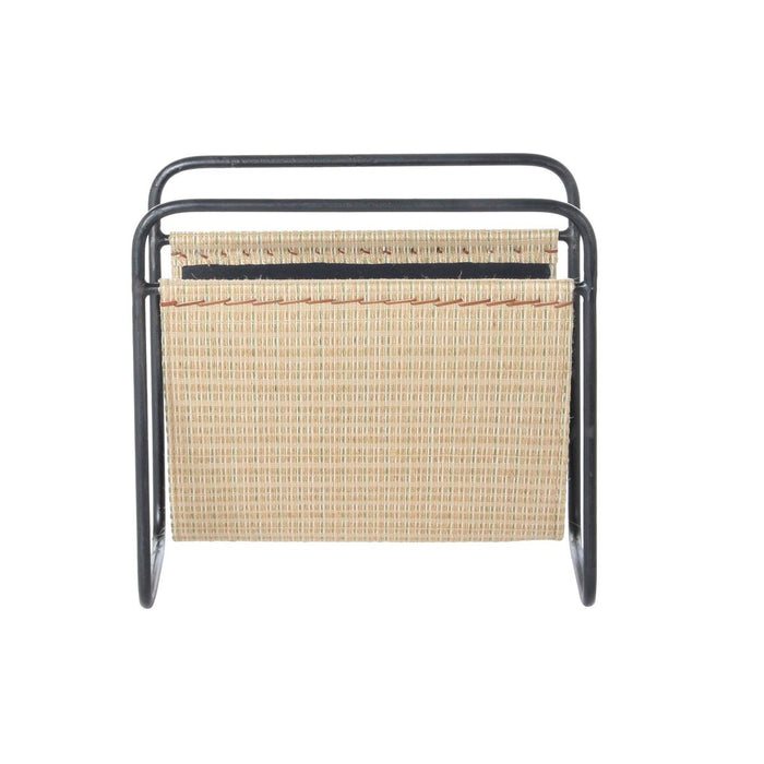 Suport pentru reviste DKD Home Decor 39 x 26 x 36 cm Natural Negru Metal