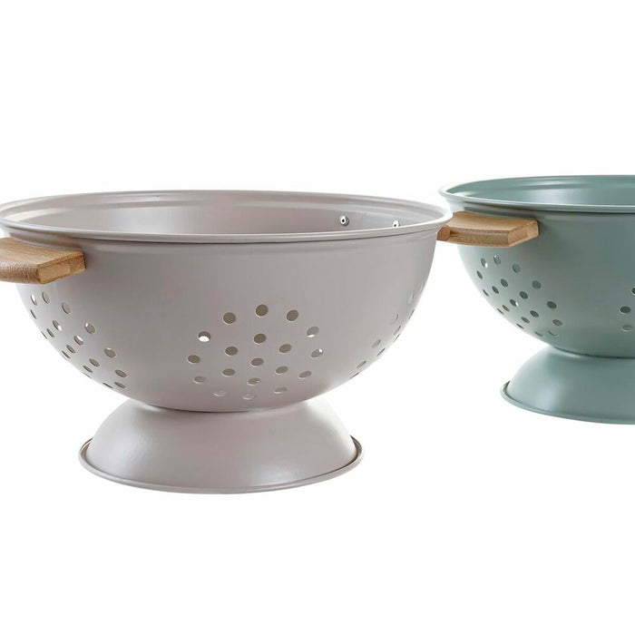 Strecurătoare pentru paste DKD Home Decor Verde Bej Metal Bambus Oțel inoxidabil 30 x 40 cm 30 x 24,5 x 14 cm (2 Unități)