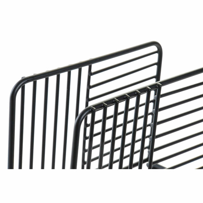 Suport pentru Șervețele DKD Home Decor Grilă Negru Metal 15,5 x 6,5 x 11,5 cm