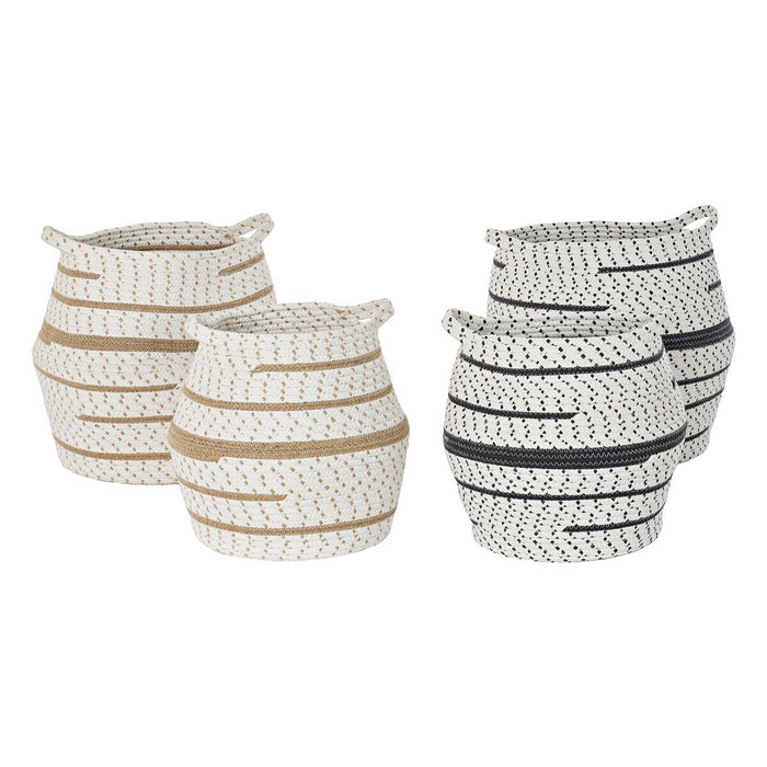 Set de Coșuri DKD Home Decor 40 x 40 x 40 cm Iută Boho (2 Unități)