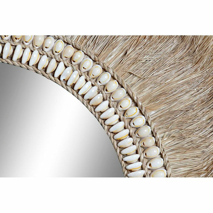 Oglindă de perete DKD Home Decor Geam Natural Iută (60 x 2 x 60 cm)