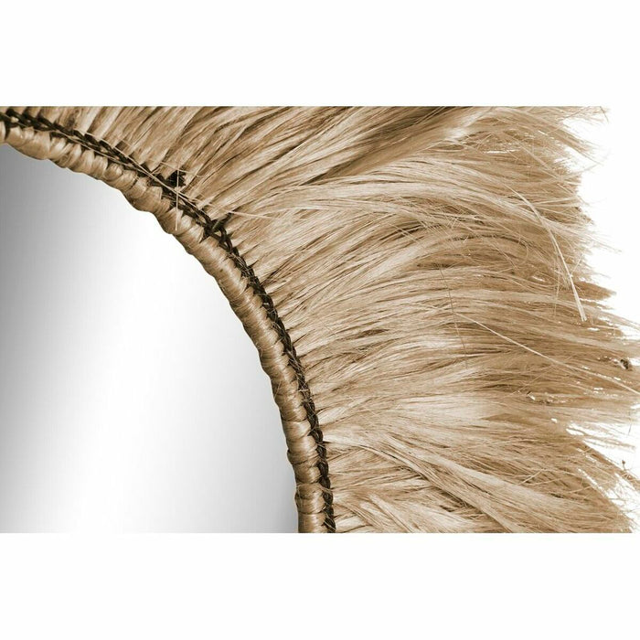 Oglindă de perete DKD Home Decor Geam Natural Iută (64 x 3 x 64 cm)