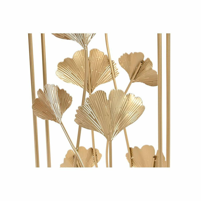 Set de 2 Măsuțe DKD Home Decor Geam Auriu* Metal Tropical Frunza a unei plante (35 x 35 x 75 cm) (2 pcs)
