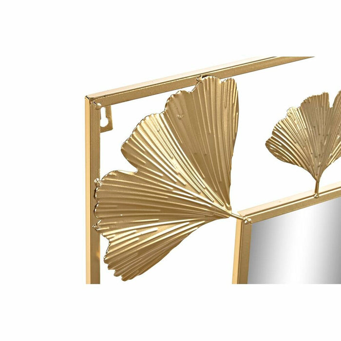 Oglindă de perete DKD Home Decor Oglindă Auriu* Metal Aluminiu Frunza a unei plante (71 x 1 x 97 cm)