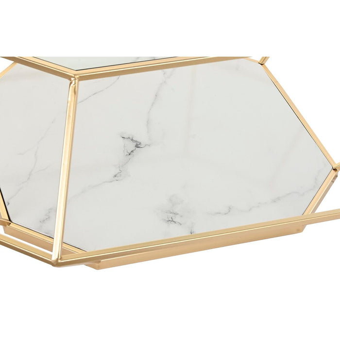 Masa de Cafea DKD Home Decor Glamour Auriu* Metal Geam 100 x 100 x 41 cm