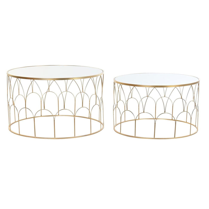 Set de 2 mese DKD Home Decor Auriu* 80 x 80 x 47 cm