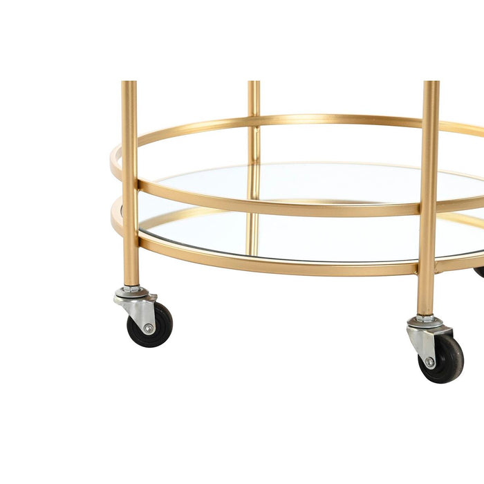 Servírovací vozík DKD Home Decor Auriu* Metal Oglindă 42,5 x 42,5 x 74,3 cm