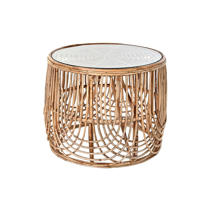 Masa de Cafea DKD Home Decor Natural Geam Ratan (60 x 60 x 49 cm)