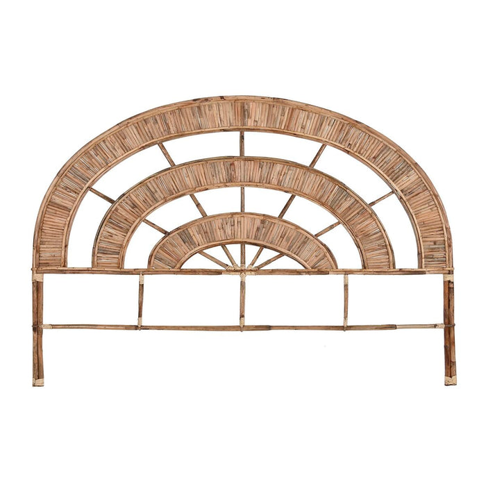 Tăblie de Pat DKD Home Decor Natural Lemn Ratan 179 x 4 x 129 cm