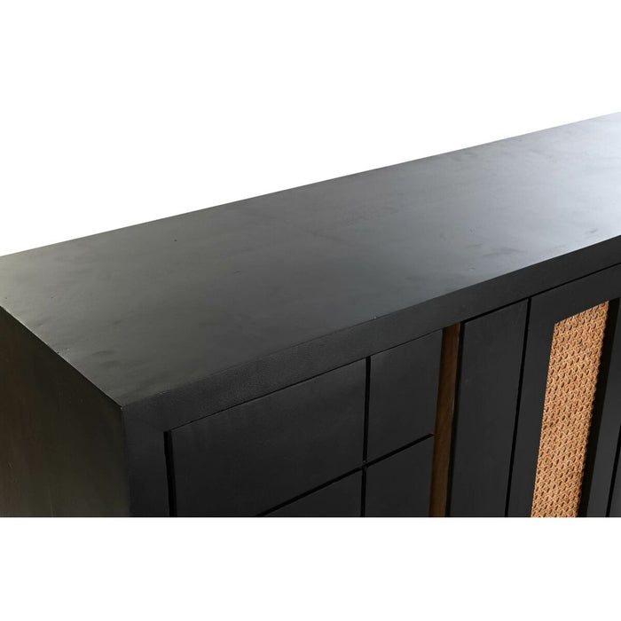Servantă DKD Home Decor Negru Ratan Lemn de mango (160 x 40 x 90 cm)
