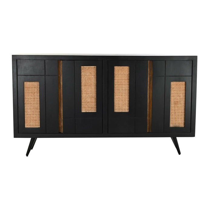 Servantă DKD Home Decor Negru Ratan Lemn de mango (160 x 40 x 90 cm)