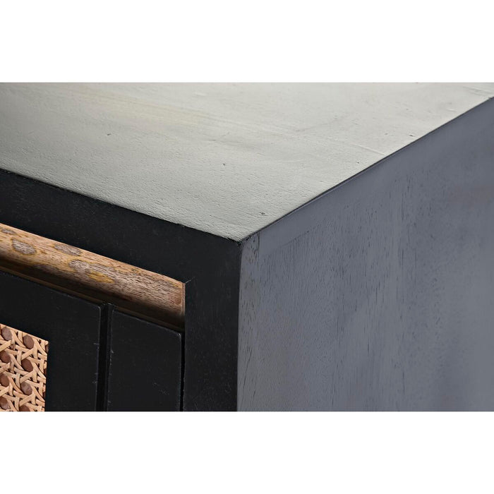 Consolă DKD Home Decor Natural Negru Ratan Lemn de mango (125 x 40 x 76 cm)