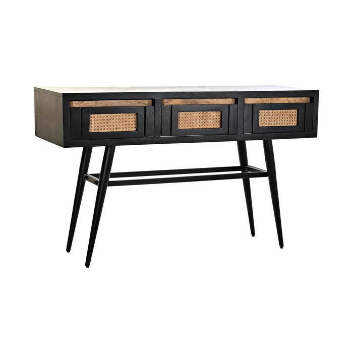 Consolă DKD Home Decor Natural Negru Ratan Lemn de mango (125 x 40 x 76 cm)