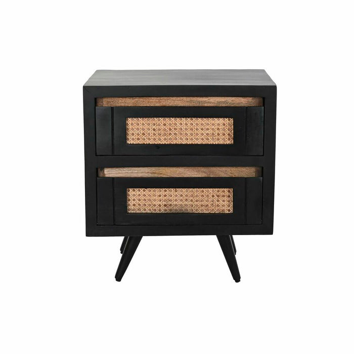 Noptieră DKD Home Decor Lemn de mango Negru Natural 50 x 40 x 55 cm