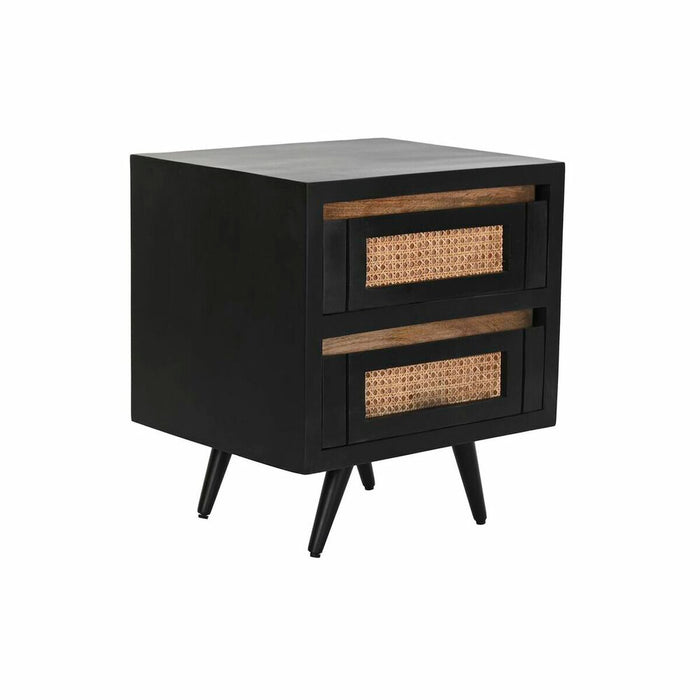 Noptieră DKD Home Decor Lemn de mango Negru Natural 50 x 40 x 55 cm