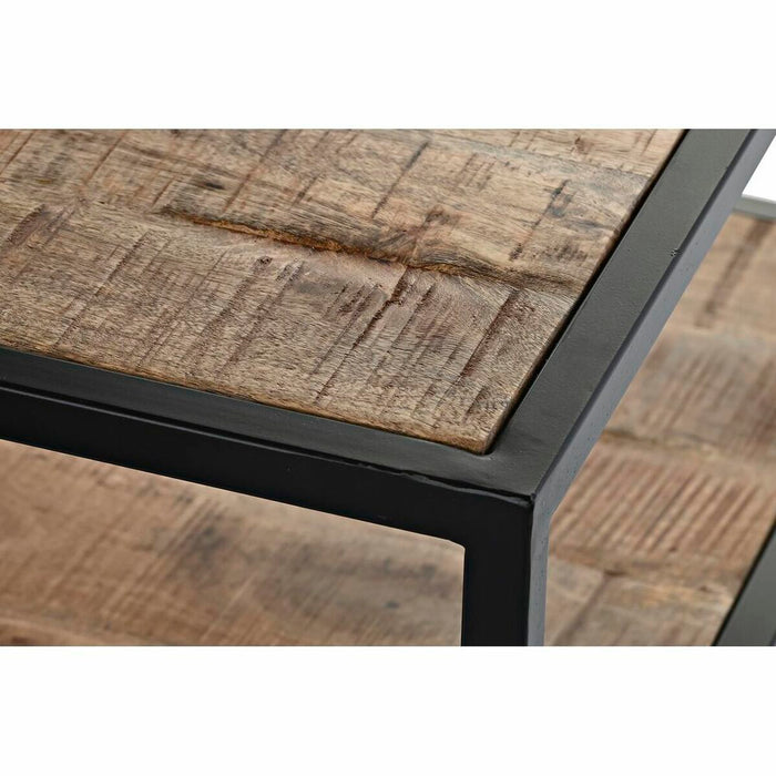 Masa laterală DKD Home Decor Maro Negru Metal Lemn de mango 60 x 60 x 46 cm
