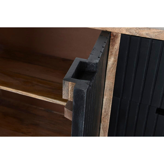 Servantă DKD Home Decor Natural Negru Metal Lemn de mango (160 x 40 x 90 cm)