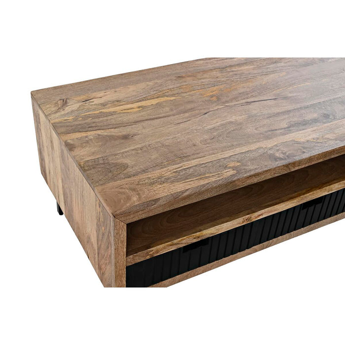 Masa de Cafea DKD Home Decor Negru Maro Deschis Metal Lemn de mango 120 x 60 x 45 cm