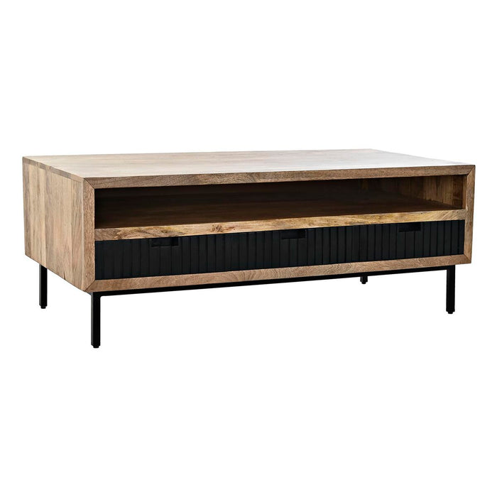 Masa de Cafea DKD Home Decor Negru Maro Deschis Metal Lemn de mango 120 x 60 x 45 cm