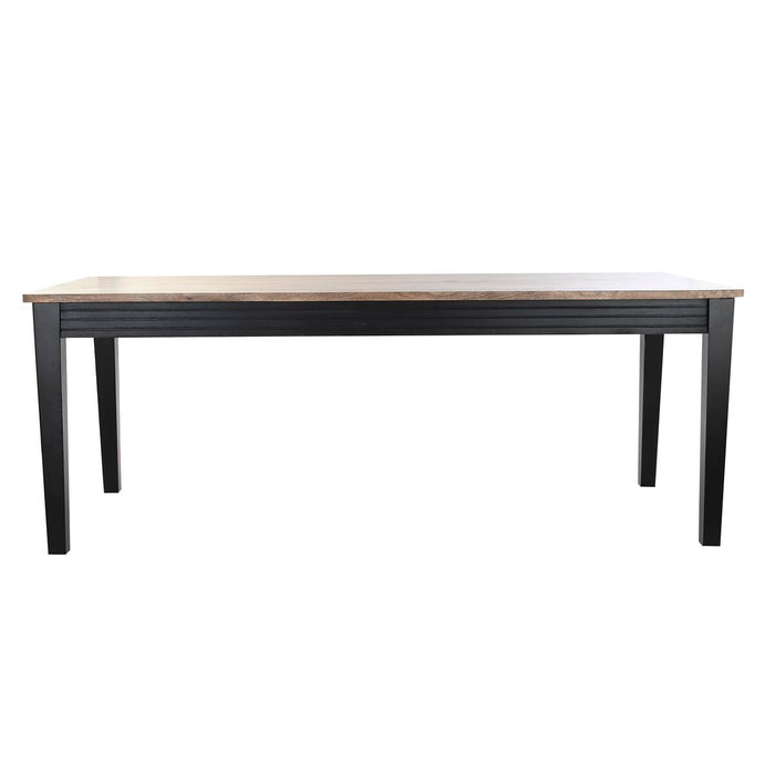 Masă de Sufragerie DKD Home Decor Natural Negru Metal Lemn de mango (200 x 90 x 75 cm)