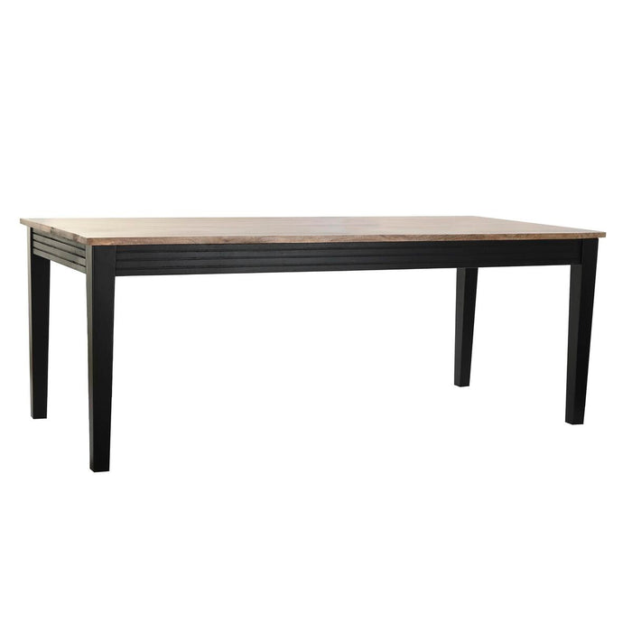 Masă de Sufragerie DKD Home Decor Natural Negru Metal Lemn de mango (200 x 90 x 75 cm)