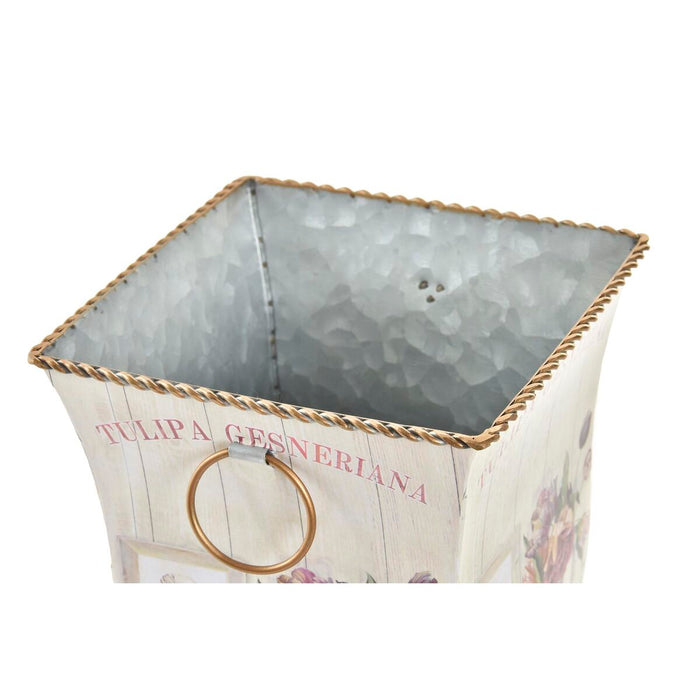 Set de ghivece DKD Home Decor Roz Metal Aluminiu Květiny Shabby Chic 21,5 x 21,5 x 25 cm