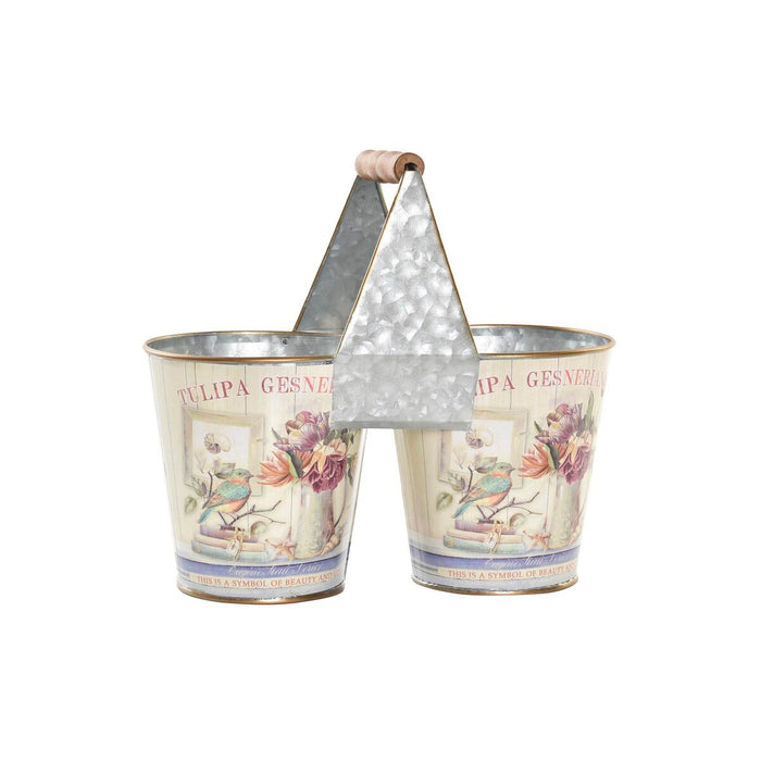 Ghiveci DKD Home Decor Roz Metal Shabby Chic 24 x 12 x 23 cm