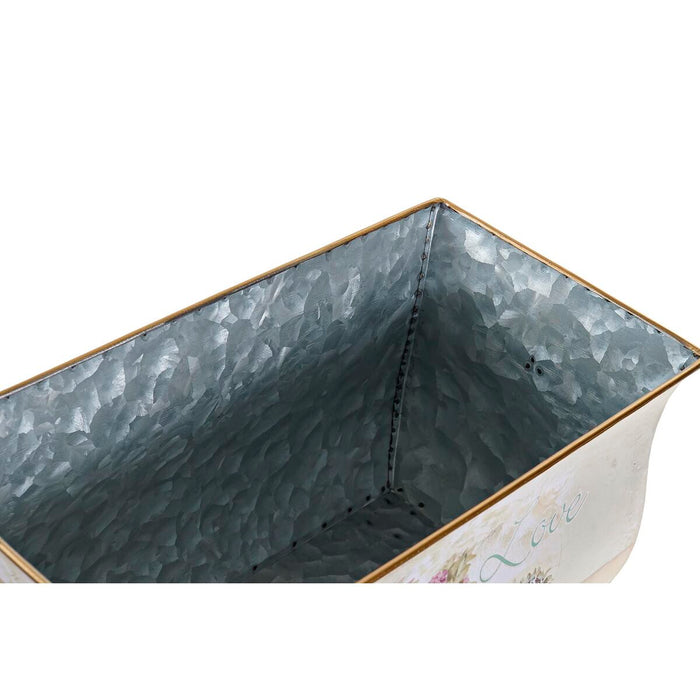 Set de ghivece DKD Home Decor Roz Metal Aluminiu Květiny Shabby Chic 31 x 18 x 17,5 cm