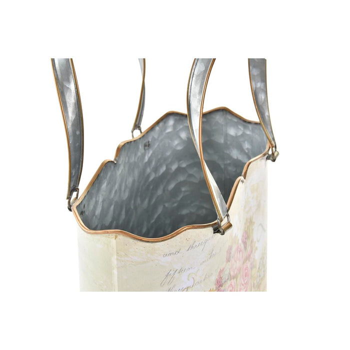Set de ghivece DKD Home Decor Roz Metal Aluminiu Květiny Shabby Chic 29 x 13 x 38,5 cm