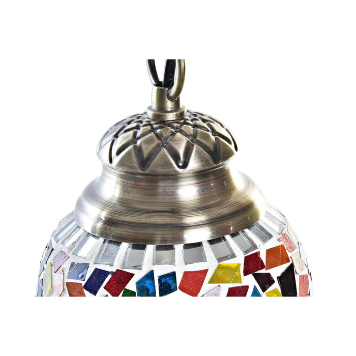 Lustră DKD Home Decor Geam Metal Multicolor 50 W 13 x 13 x 39 cm (2 Unități)