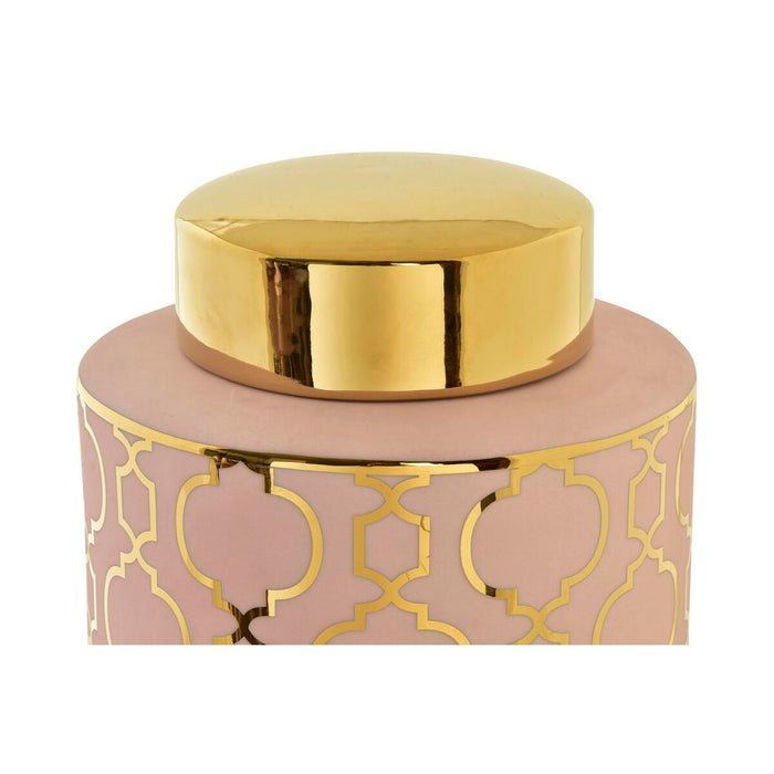 Vază DKD Home Decor Porțelan Roz Auriu* Oriental (17 x 17 x 32 cm)