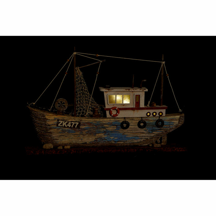 Figură Decorativă DKD Home Decor Albastru Alb Barco 40 x 5 x 24 cm