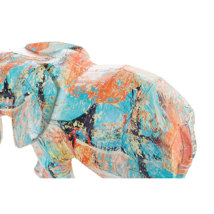 Figură Decorativă DKD Home Decor Elefant Rășină Multicolor (37,5 x 17,5 x 26 cm)