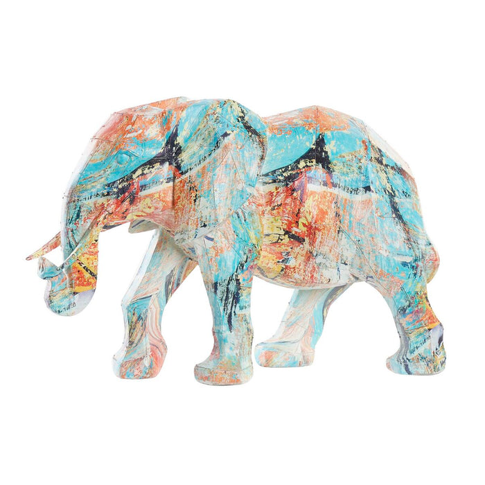 Figură Decorativă DKD Home Decor Elefant Rășină Multicolor (37,5 x 17,5 x 26 cm)