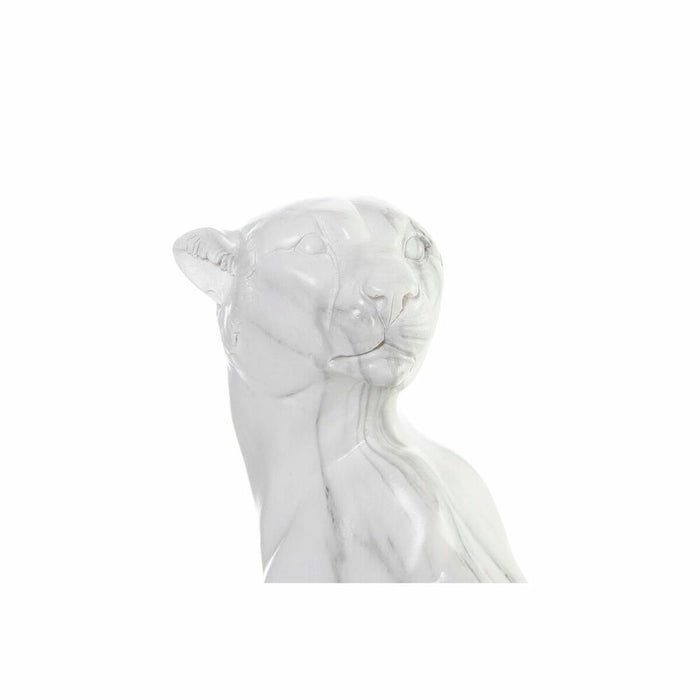 Figură Decorativă DKD Home Decor Gri Alb Leopard Rășină Marmură (25 x 18 x 41 cm)