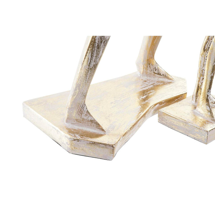 Figură Decorativă DKD Home Decor 21 x 13 x 42 cm 17 x 7,5 x 33 cm Auriu* Muzician (2 Unități)