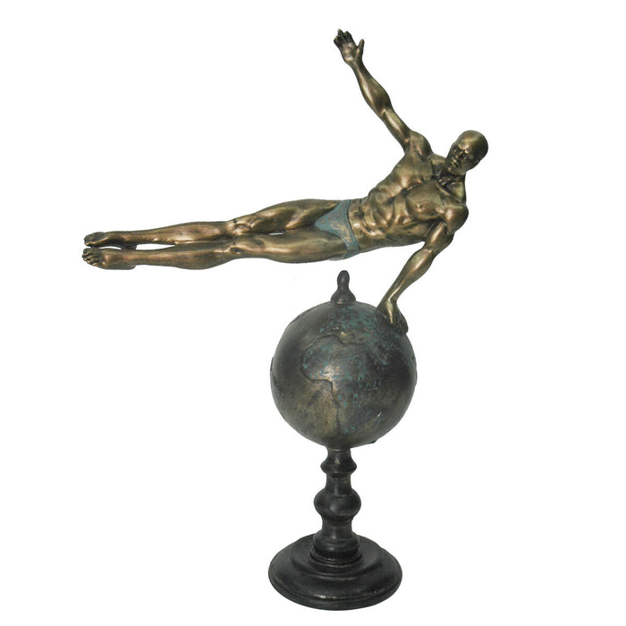 Figură Decorativă DKD Home Decor Auriu* Rășină Gimnast / Gimnastă Modern (27 x 11 x 39 cm)