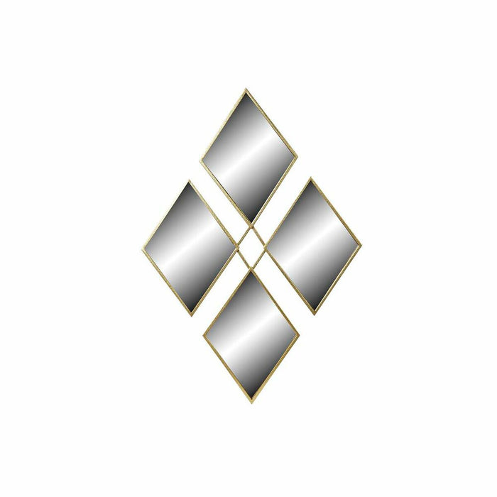 Oglindă de perete DKD Home Decor Oglindă Auriu* Metal Romb (63 x 2 x 90 cm)