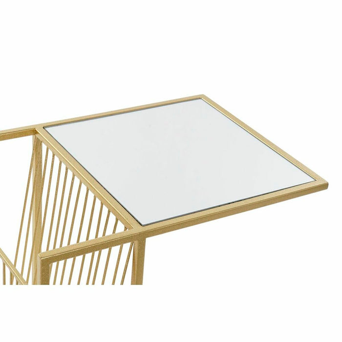 Suport pentru reviste DKD Home Decor Oglindă Auriu* Metal (48 x 35 x 71 cm)