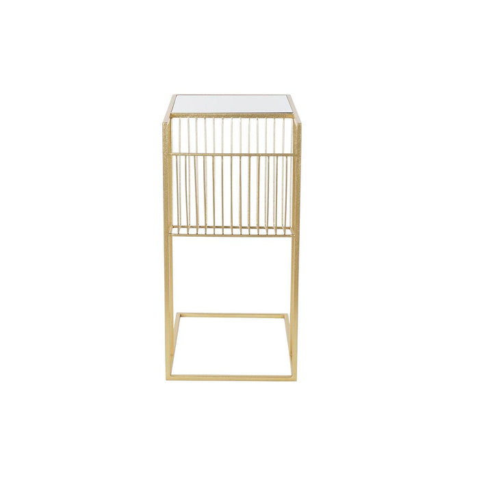 Suport pentru reviste DKD Home Decor Oglindă Auriu* Metal (48 x 35 x 71 cm)